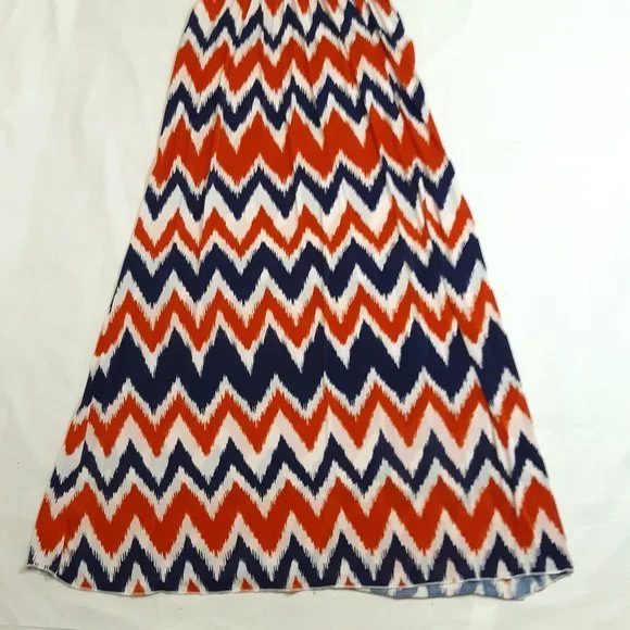 West Loop Size Large Red White Blue Print Maxi Dress NWT - Picture 7 of 15
